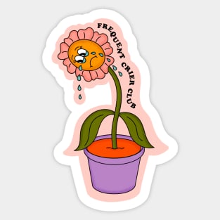 Frequent Crier Club Sad Flower Sticker